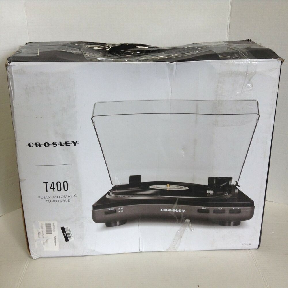 Pottery Barn Crosley T400 Turntable Gray Record Player Vinyl Music Vintage 45RPM